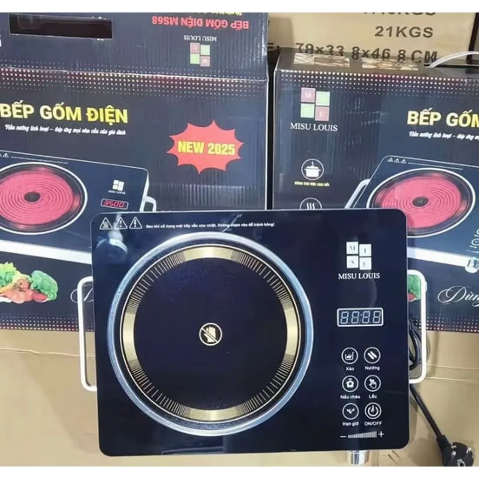 Bếp gốm điện MISU LOUIS và bảng điều khiển